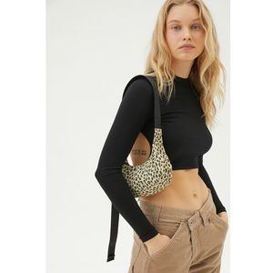 Baggu Mini Crescent Nylon Shoulder Bag Leopard